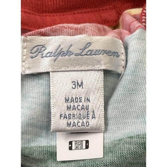 Ralph Lauren Polo Bear By Ralph Lauren 3m Baby Multi Color Striped Snap one pce - Picture 5 of 11